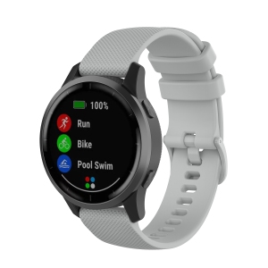 StrapsCo 22mm Quick Release Silicone Rubber Watch Band Strap for Garmin Vivoactive 4 - Grey