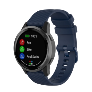 StrapsCo 22mm Quick Release Silicone Rubber Watch Band Strap for Garmin Vivoactive 4 - Navy Blue