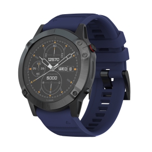 StrapsCo Silicone Rubber Watch Band Strap for Garmin Fenix 3, Fenix 3 HR, Fenix 5X, Fenix 5X Plus, Fenix 6X - Midnight Blue