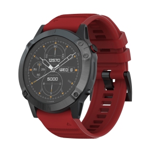 StrapsCo Silicone Rubber Watch Band Strap for Garmin Fenix 3, Fenix 3 HR, Fenix 5X, Fenix 5X Plus, Fenix 6X - Red