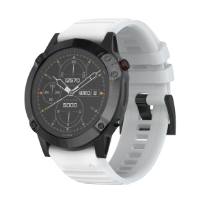 StrapsCo Silicone Rubber Watch Band Strap for Garmin Fenix 3, Fenix 3 HR, Fenix 5X, Fenix 5X Plus, Fenix 6X - White