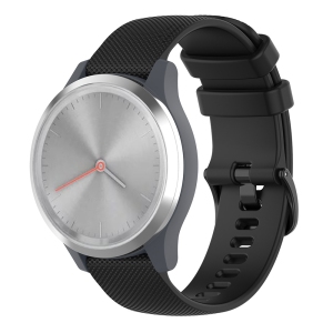 StrapsCo Silicone Rubber Watch Band Strap for Garmin Vivomove 3S & Vivoactive 4S - Black