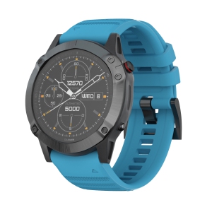 StrapsCo Silicone Rubber Watch Band Strap for Garmin Fenix 3, Fenix 3 HR, Fenix 5X, Fenix 5X Plus, Fenix 6X - Blue
