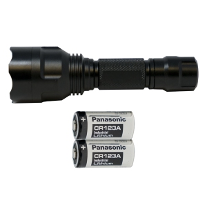 Cree XP-E LED - 300 Lumens Flashlight (S02) + 2 x Panasonic CR123 Batteries