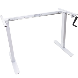 Standing Desk, Manual Crank Adjustable Height Sit-Stand Frame (White)