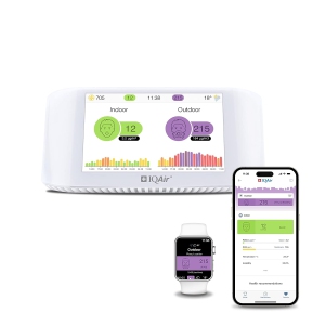 IQAir AirVisual Pro Air Quality Monitor for PM2.5, CO2, AQI, Temperature, and Humidity, Real-Time Air Quality