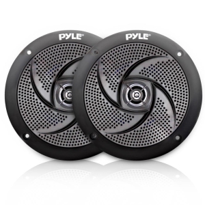 Pyle Pair Of 6.5'' IP44 Waterproof Stereo Speakers, Slim Style, Boats, Off-Road Vehicles - White (PLMRS6W)