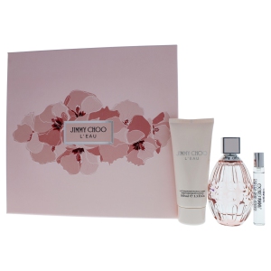 Leau by Jimmy Choo for Women - 3 Pc Gift Set 3.0oz EDT Spray, 3.3oz Body Lotion, 0.25oz EDT Purse Spray
