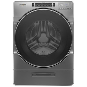 Whirlpool 5.8 Cu. Ft. (IEC) Front Load Washer with Load & Go and Steam (WFW8620HC) - Chrome Shadow