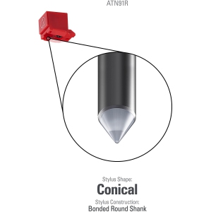 Audio-Technica ATN91R Replacement Conical Turntable Stylus for AT91R