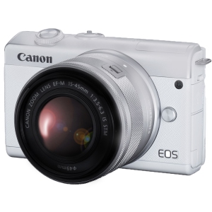 Canon EOS M200 Mirrorless Digital Camera with 15-45mm lens White Open Box International Version with Seller Warranty