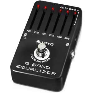 Pédale d'égaliseur JOYO 6 bandes pour guitare électrique (100Hz 200Hz 400Hz 800Hz 1,6kHz 3,2kHz) fournit ±18dB pour chaque bande