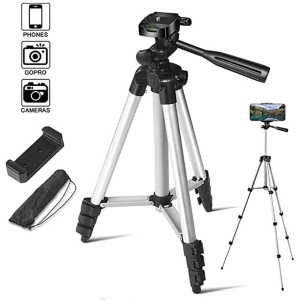 Tripod Mobile Phone Support Camera Tripod 40 inches Video Aluminum Light Weight Portable with Cell Phone Holder Travel