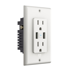 Geeni Smart Wi-Fi Wall Outlet With 2 Plugs and 2 USB Ports - White