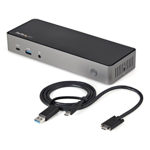 USB-C & USB-A Dock - Hybrid Triple Monitor Laptop Docking Station DisplayPort & HDMI 4K 60Hz/85W PD/6x USB/GbE/USB 3.1 Gen 2
