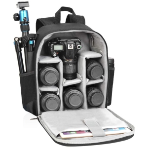 Camera Backpack Waterproof Professional DSLR/SLR Camera Bag Compatible with Sony Canon Nikon Lenses Tripod Mirrorless Cameras and Accessories-Black