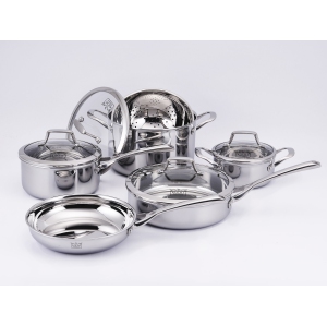 KUCHT Professional 3-Ply Stainless Steel 10 Piece Cookware Set