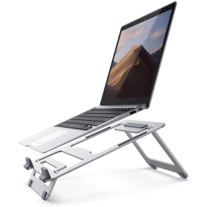 Adjustable Laptop Stand with Non-Slip Rubber Silver for MacBook Pro, MacBook Air, Lenovo Thinkpad (10 to 16 Inch)