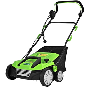 Costway 13Amp Corded Scarifier 15'' Electric Lawn Mower w/50L Collection Bag