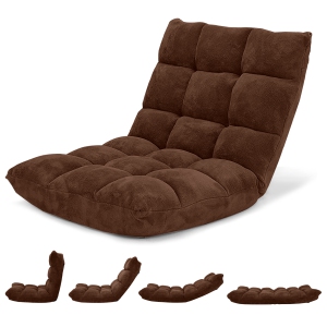 Costway Adjustable 14-Position Floor Chair Folding Gaming Sofa Chair Cushioned