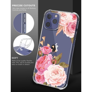 IPhone 12 Pro Max Case, Thin Shockproof Soft TPU Bumper Clear Case Phone Cover, Marble Crown - View #3