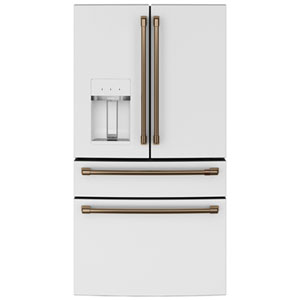 Café 36" 27.8 Cu. Ft. French Door Refrigerator w/ Water & Ice Dispenser (CVE28DP4NW2) - Matte White