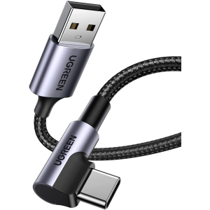 USB C Cable 90 Degree Right Angle USB Type C Fast Charging Cable USB to USB C Cord Nylon Braided Compatible with PS5 Controller, Samsung Galaxy S21 Ultra S20 S20, 3ft