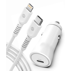 Galvanox Fast iPhone Car Charger (18W) Apple Certified Lightning to USB C Cable with Rapid Charging PD Power Adapter (for iP