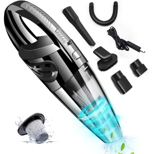 Rabbitstorm Car Vacuum Cordless Wet/Dry Handheld Vacuum for Car with 25-30 min Runtime, USB Charging, Washable Filter, Accessories