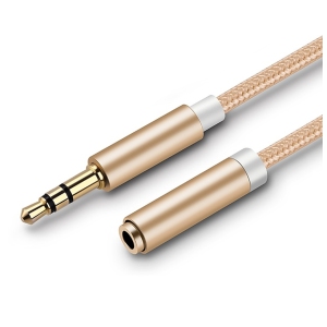 Exian Aux 3.5mm Extension Nylon Braided Cable 1M Gold