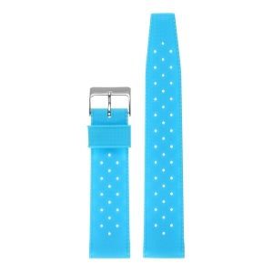 StrapsCo Vintage Style Perforated Rubber Rally Watch Band Strap for Samsung Galaxy Watch 3 - 20mm - For 41mm Galaxy Watch3 - Light Blue