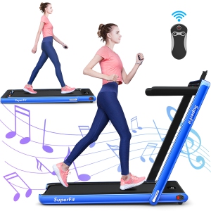 Gymax 2-in-1 2.25HP Folding Treadmill with Dual Display