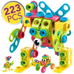 Contixo STEM Construction Engineering Set, Building Blocks Kit, Kids Toys Ages 5+, Boys & Girls - 223 Pcs