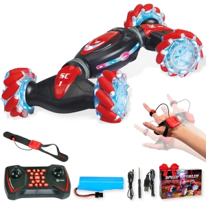 Contixo SC1 Speed Crawler RC Stunt Car, Double Sided Rotating Offroad 360° Double Sided Rotating Off-Road Vehicle Kids Toy Cars (Red)
