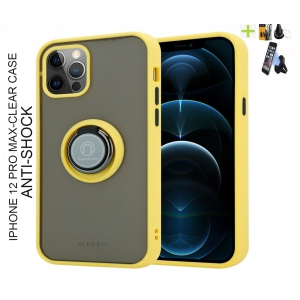 ALIGNFIT iPhone 12 Pro Max Case with Ring, Translucent Rotation Finger Ring Kickstand Magnetic Car Mount Case For iPhone with Free Phone Holder (FREE SHIPPPING)