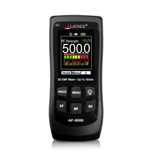 All-in-One 5G EMF Meter AF-5000, EMF RF MF Detector and Reader with Calibration Certificate - Measures Testes RF, Microwaves, 3-Axis Gauss/Tesla Magnetic Fields and Electrical ELF