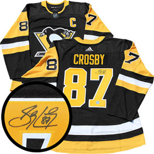 Crosby,S Signed Jersey Framed Pro Black Adidas Penguins with 8x10