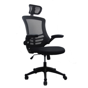 Scranton & Co Executive High Back Office Chair with Headrest in Black