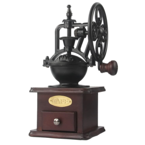 Manual Coffee Grinder Antique Cast Iron Hand Crank Coffee Mill with Grind Settings & Catch Drawer