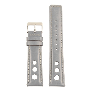 StrapsCo Leather Rally Watch Band Strap for Fitbit Charge 4 & Charge 3 - Grey & White