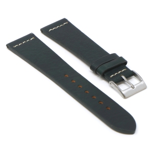 DASSARI Kingwood III Premium Vintage Leather Watch Band Strap for Fitbit Charge 4 & Charge 3 - Dark Emerald