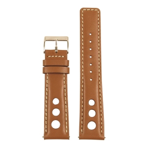 StrapsCo Leather Rally Watch Band Strap for Fitbit Charge 4 & Charge 3 - Tan & White