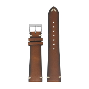 DASSARI Regal II Vintage Leather Watch Band Strap w/ Hand Sewn Stitching for Fitbit Charge 4 & Charge 3 - Tan