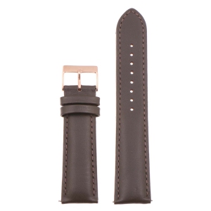 StrapsCo Classic Men's Leather Watch Band Strap (Short, Standard, Long) for Fitbit Charge 4 & Charge 3 - Standard - Brown (Rose Gold Buckle)