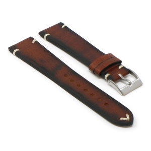 DASSARI Kingwood II Premium Vintage Leather Watch Band Strap for Fitbit Charge 4 & Charge 3 - Mahogany