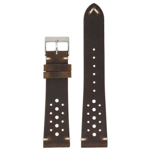 DASSARI Rally Watch Band Strap with Road Worn Finish for Fitbit Charge 4 & Charge 3 - Dark Brown