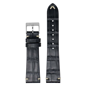 DASSARI Vintage Alligator Watch Band Strap for Fitbit Charge 4 & Charge 3 - Black