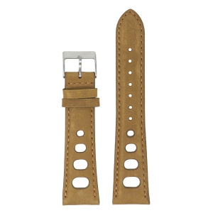 DASSARI Distressed Leather Rally Watch Band Strap for Fitbit Charge 4 & Charge 3 - Camel