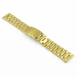StrapsCo Stainless Steel Oyster Watch Band Strap for Fitbit Charge 4 & Charge 3 - Yellow Gold