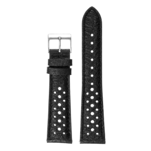 DASSARI Perforated Leather Rally Watch Band Strap for Fitbit Charge 4 & Charge 3 - Black